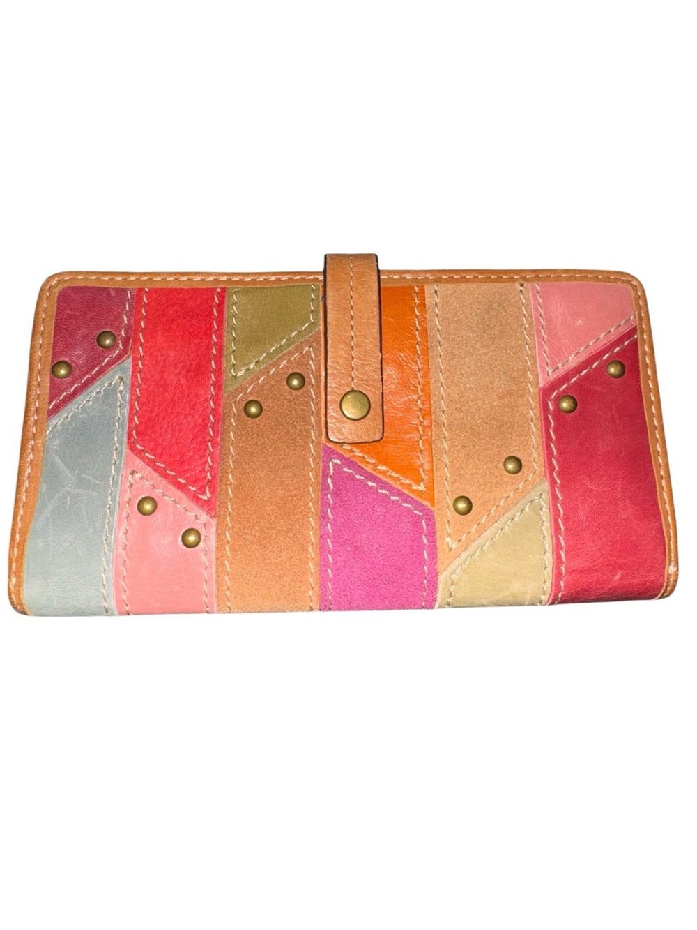Fossil Colorblock Patchwork Leather Wallet
